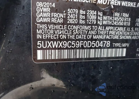 2015 BMW X3 xDrive28I from USA, damaged, VIN 5UXWX9C59F0D50478